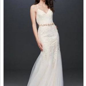 NEW! Ivory Crossback lace mermaid wedding dress